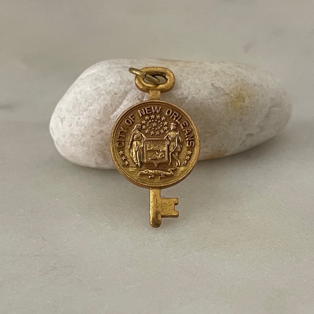 Vintage gold tone key.